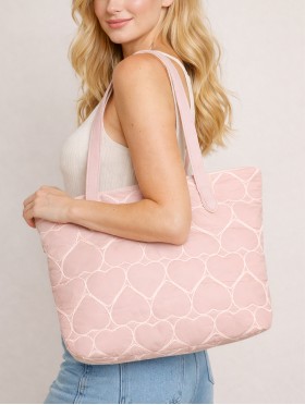Heart Stitched Fashion Tote Bag 